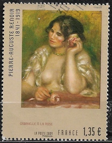 FRANCE used 2009 Pierre-Auguste Renoir "Gabrielle à la rose" Y&T No. 4407
