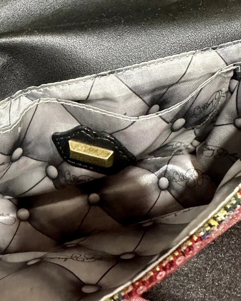 Bolso Cartera Teléfono Betsey Johnson Answer Me a Cuadros Inalámbrico Raro Bandolera Foto 4 de 4