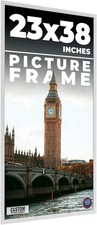 23x38 Frame White Wood Picture Photo Frame with UV Acrylic and Acid Free Backing