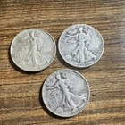 Liberty Walking Half Dollar 1943 Silver 50C Circulated Lot of 3 Coins