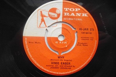 Vince Eager Why 7'' Top Rank JAR275 VG 1960