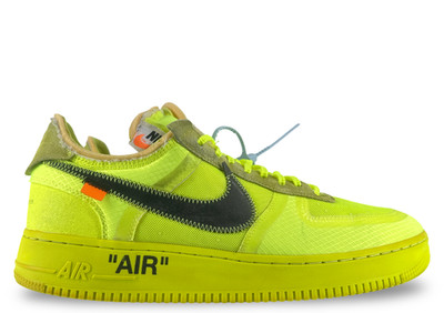 Size 11.5M/13W - Nike Air Force 1 Low Off-White Volt AO4606-700 Pre-Owned