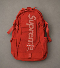 Supreme Backpack Red Zip Closure Logo Accent Adjustable Straps Hiking