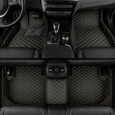 Custom Fit Car Floor Mats Black Beige Stitching Diamond All Weather Floor Liners Custom Fit Car Floor Mats Black Beige Stitching Diamond All Weather Floor Liners