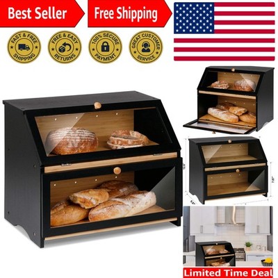 Large Capacity Bread Keeper with Clear Window - Perfect for Rolls and Muffins