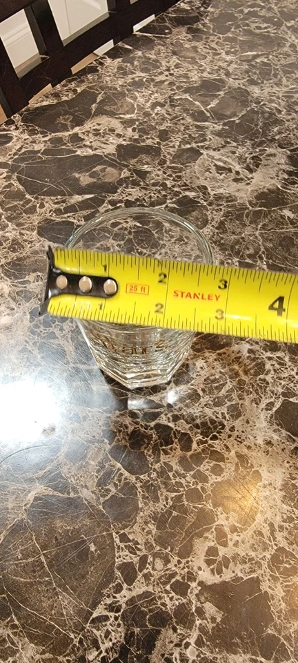 Dewars Blended Scotch Whiskey Double Shot Rocks Glass Gold Logo 3" H - Image 2 of 4