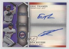 2011 Bowman Sterling Dual Purple Refractor 5/10 Eric Thames Ben Revere Auto 1u4