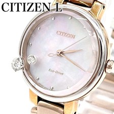 Citizen L Eco Drive B036 Women's Dress Watch Solar Pink Shell Wrist 17cm