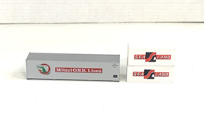 Walthers Lot of 3 HO Scale ''Mitsui OSK Lines'' #933-3405 +2 Sealand Containers