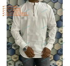 Mens Kurta White Color Mens Fancy Kurta Cotton Dress Mens Shirt Plain Top Tonic