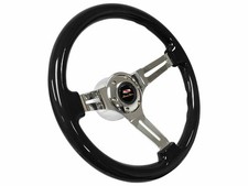 Black Ash Wood Steering Wheel Kit For 1955-1957 Chevy Two-ten Tri-five