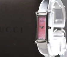 [N MINT w/ Box Card] GUCCI 1500L 12mm Pink Shell Dial QZ Women’s Vintage watch