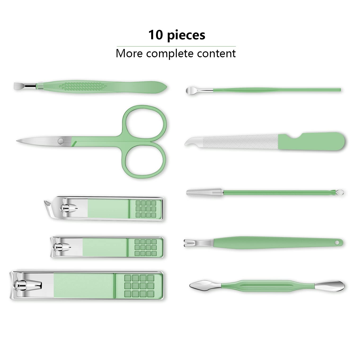 Manicure Set, Travel Mini Nail Clippers Kit Pedicure Care Tools, 10pcs Stainl...