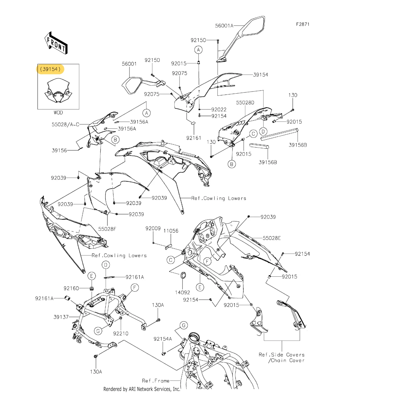 39154-0385 | KAWASAKI | NINJA 650 WINDSHIELD