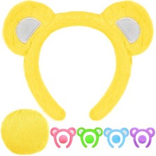 Bear Ears Headband and Tail Set Animal Costume for Adult Women Men Party