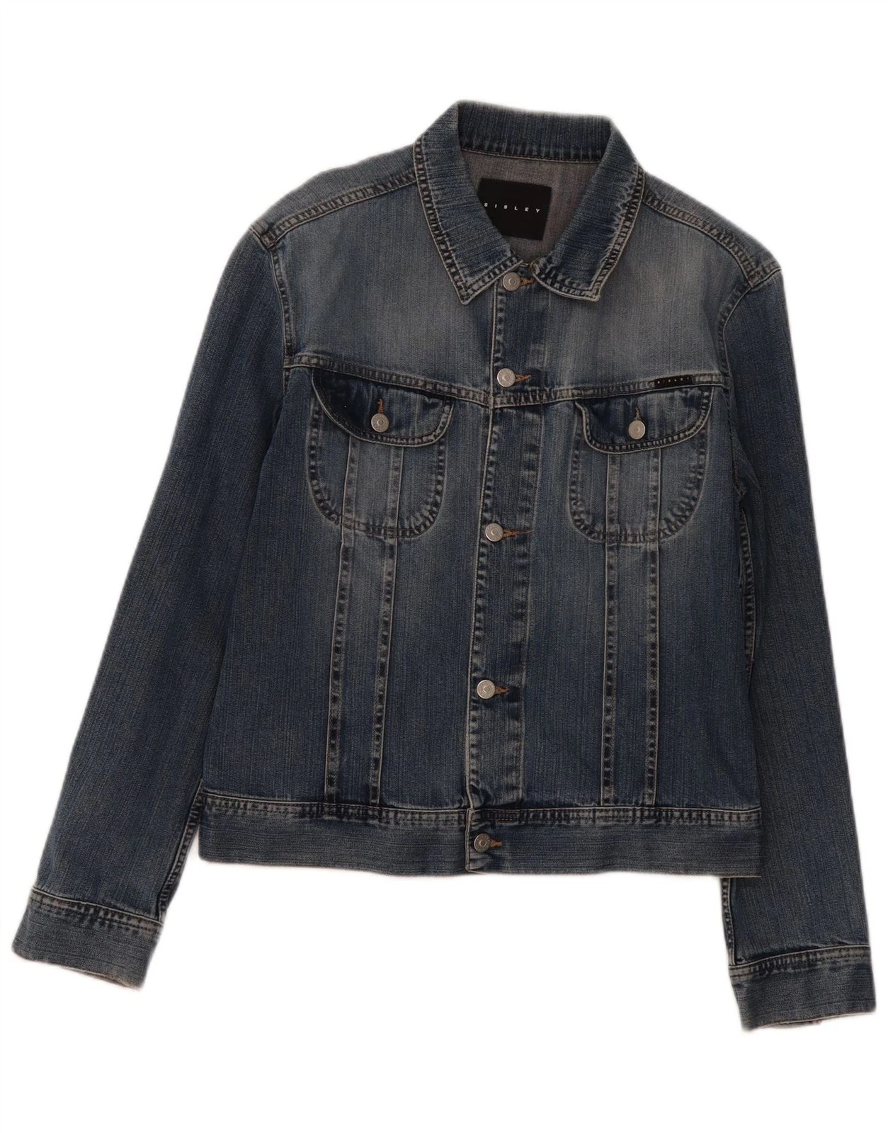 Sisley Mens Denim Jacket UK 36 Small Blue BD10