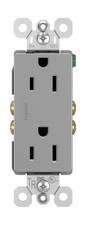 Gray Tamper Resistant Electrical Outlet Duplex 15A Easy Installation Home Upg...