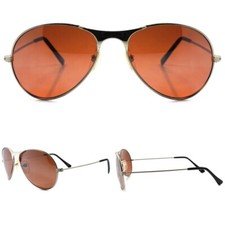 Classic Aviation Air Force True Vintage Style Brown Lens Silver Pilot Sunglasses