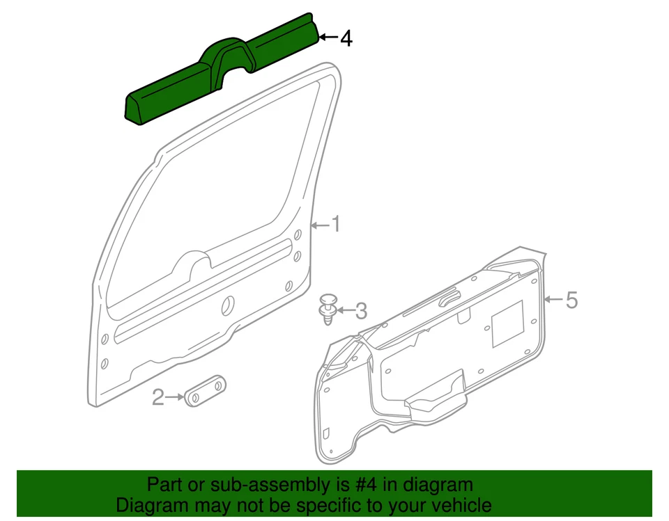 Puerta levadiza Mountaineer original Ford Mercury 2002-2005 moldura interior 2L2Z-7846410-AAC Foto 2 de 2