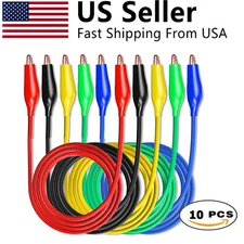 10PCS Double-ended Wire Crocodile Alligator Clips Test Leads Jumper Cable