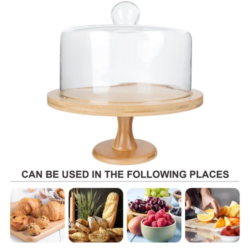 Dessert Tray Toddler Footed Cake Plate Display Holder Stand with Food Cover - Picture 10 of 12