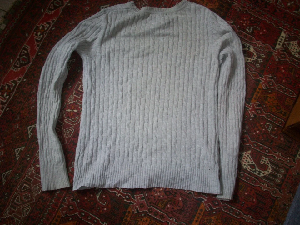 Suéter Merona Vintage Mujer Grande Cuello Redondo Pullover Manga Larga Acanalado, Defectos Foto 3 de 4