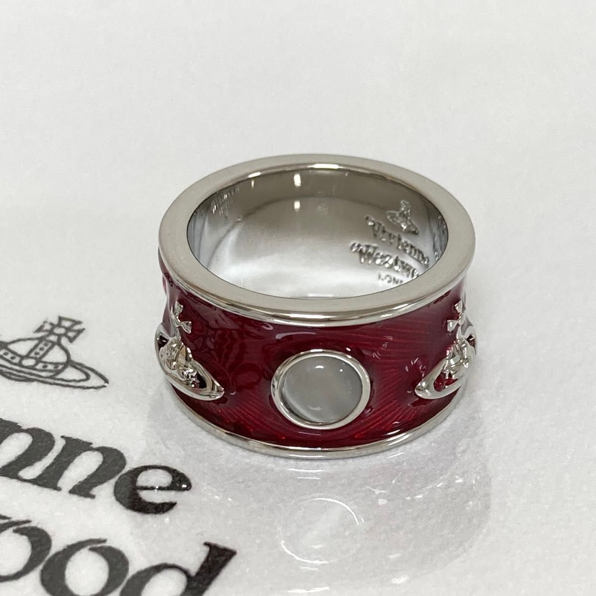 Vivienne Westwood King Ring Silver Red S Size Approx. 12-13 Vivienne Westwood King Ring Silver Red S Size Approx. 12-13