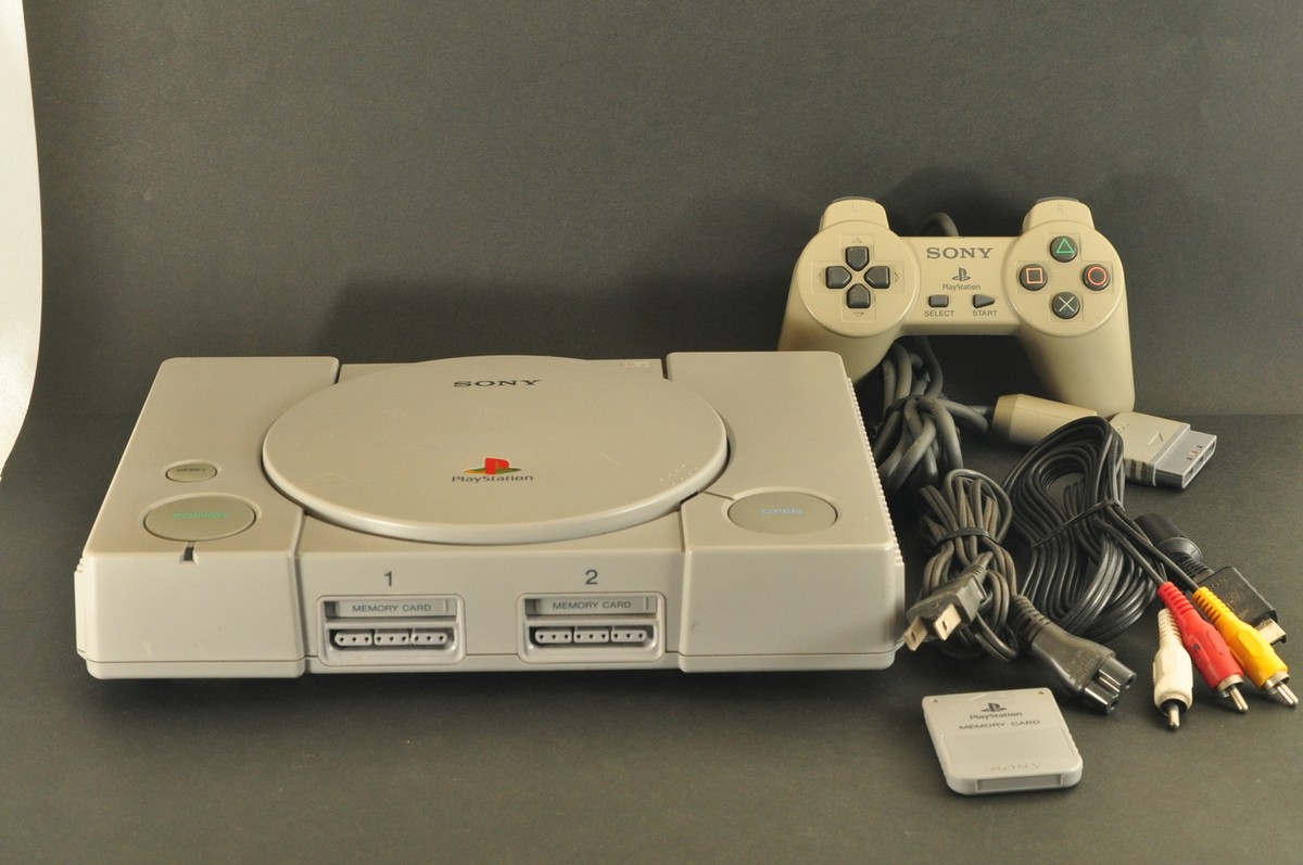 Sony PlayStation 1 PS1 SCPH-5500 Game Console Set + Memory Card