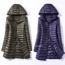 Packable Ultralight Parka Women Long 90% Duck Down Jacket Coat Overcoat Puffer B