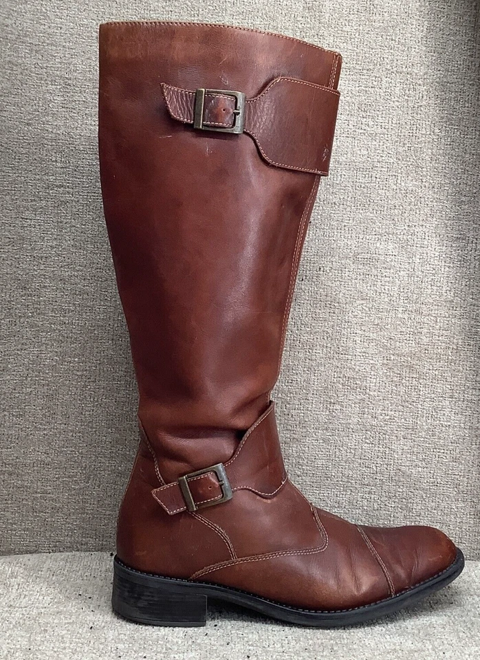 Botas de Equitación RiekerTall EU 38 Cuero Marrón Suave Hebilla Cremallera Lateral Tacón Bajo Forradas Foto 3 de 4