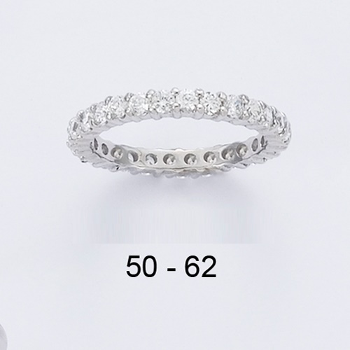 Alliance En Argent Massif 925 Rhodié Avec Rail De Diamants Cz - Taille 62 - Neuf Avec étiquettes