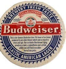 Vintage Budweiser Beer Round Coasters Double Sided Thick Paper Coasters FS