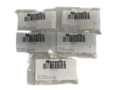 (50) MASTERFLEX 1/8  ID Equal Tee Connector Fittings Kynar PVDF MFLX40613-08