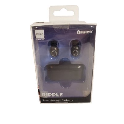 Muze by Vivitar RIPPLE True Wireless Bluetooth Earbuds New in Black