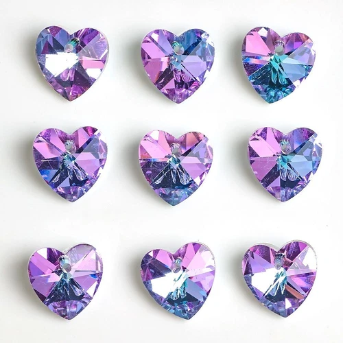 Multi Shape Crystal Charms - AB Color Glass Beads Jewelry Making Pendants 20Pcs - Picture 5 of 65