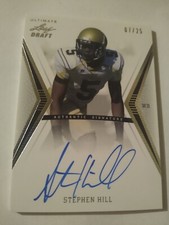 2012 STEPHEN HILL LEAF ULTIMATE DRAFT INSCRIPTIONS ROOKIE ON CARD AUTO /25 JETS