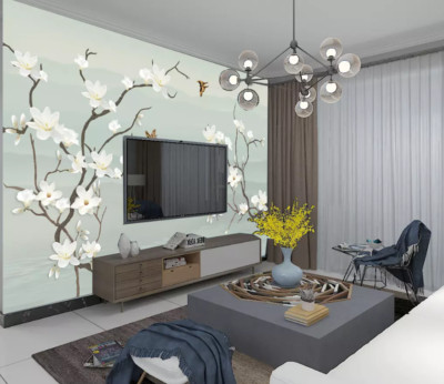3D Flower Branch K13342 Wallpaper Mural Self-adhesive Removable Sticker Kay
