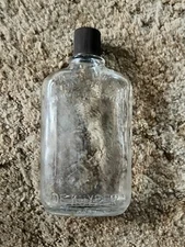 Old Mr Boston Whiskey Glass Embossed  Bottle With Shot Glass Cap/lid