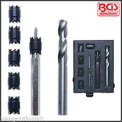 BGS - 10 Pcs Spot Weld Drill Set 9.5 mm (5 Spare Crowns) - Pro Range - 1632