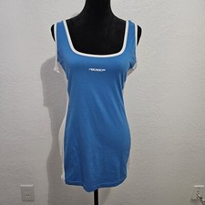 RENEW Panel Tank Blue White Mini Dress Sz 10 Athileisure Tenniscore Street Wear 