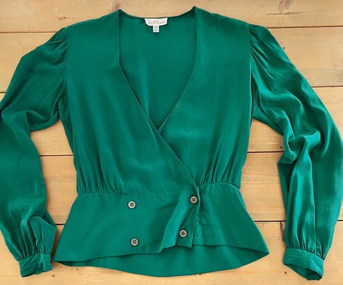 100% SILK Long Sleeve Blouse Top Shirt 