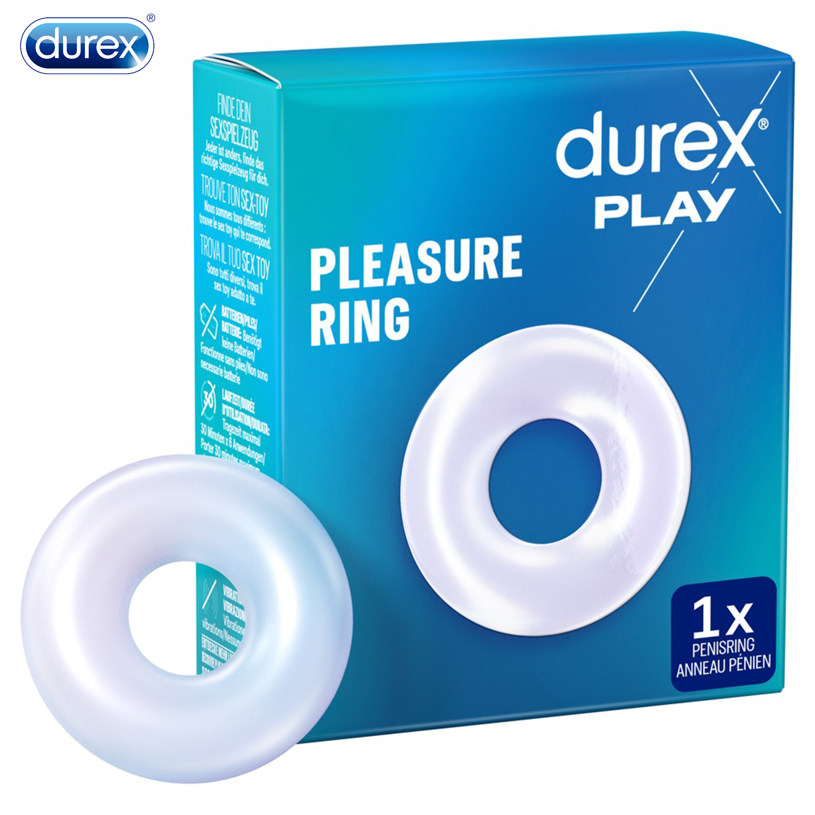 Durex Anello Fallico Insodossabile per Pene Pleasure Ring per Erezioni Forti Toy