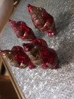 Set Of 4 Antique Santa Saint Nick Christmas Shiny Plastic Tree 3.5" Ornament — photo 2