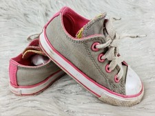 CONVERSE ALL STAR Gray Pink Sneakers Toddler Infamt Size 6