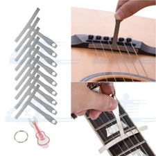 9Pcs Guitar Understring Radius Gauge Ruler Luthier Tool T Shape Stainless Steel