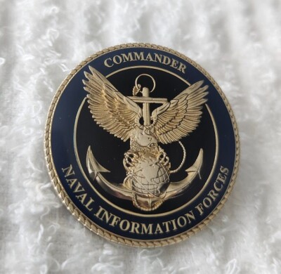 AUTHENTIC CDR US NAVAL INFORMATION FORCES FORCM(IW/SW/AW/EXW/PJ) CHALLENGE COIN