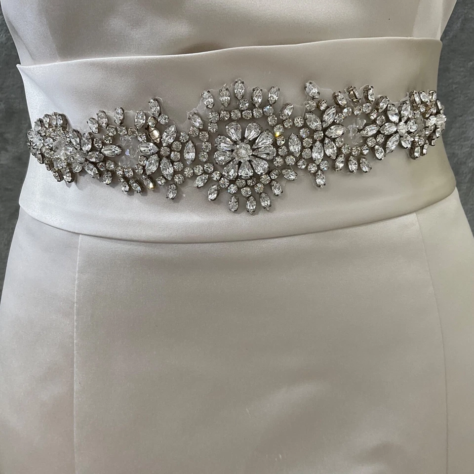 VESTIDO DE NOVIA CASABLANCA 1910 TALLA 10 CUENTAS PEDRERÍA sin tirantes VESTIDO TREN Foto 4 de 4