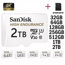 32 64 128 256 512GB Sandisk High Endurance Micro SD Speicherkarte & SD Adapter