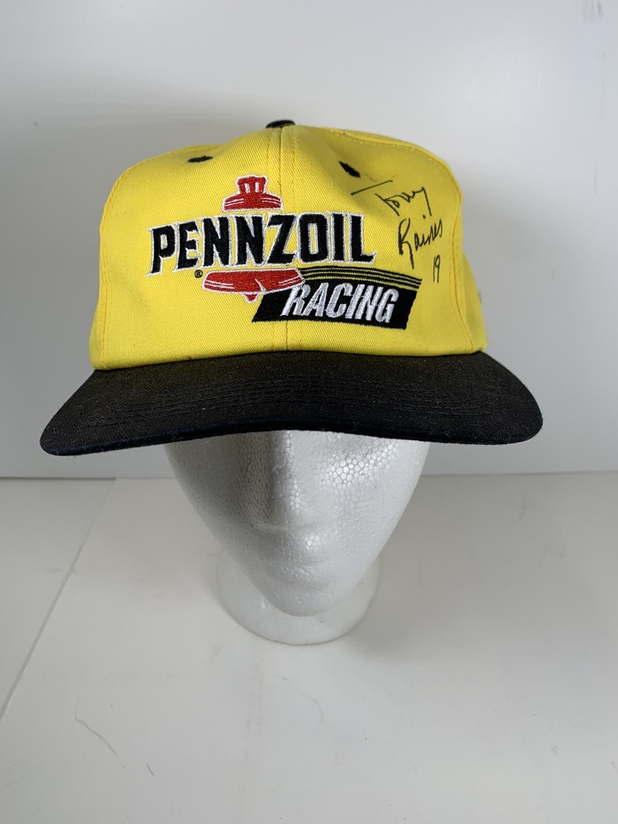やす⭐️ Tony Rains Signed Hat Pennzoil Racing K-Products Adjustable black