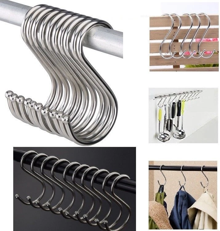 Quality Stainless Steel S Hooks Kitchen Meat Pan Utensil Clothes Hanger  Hanging